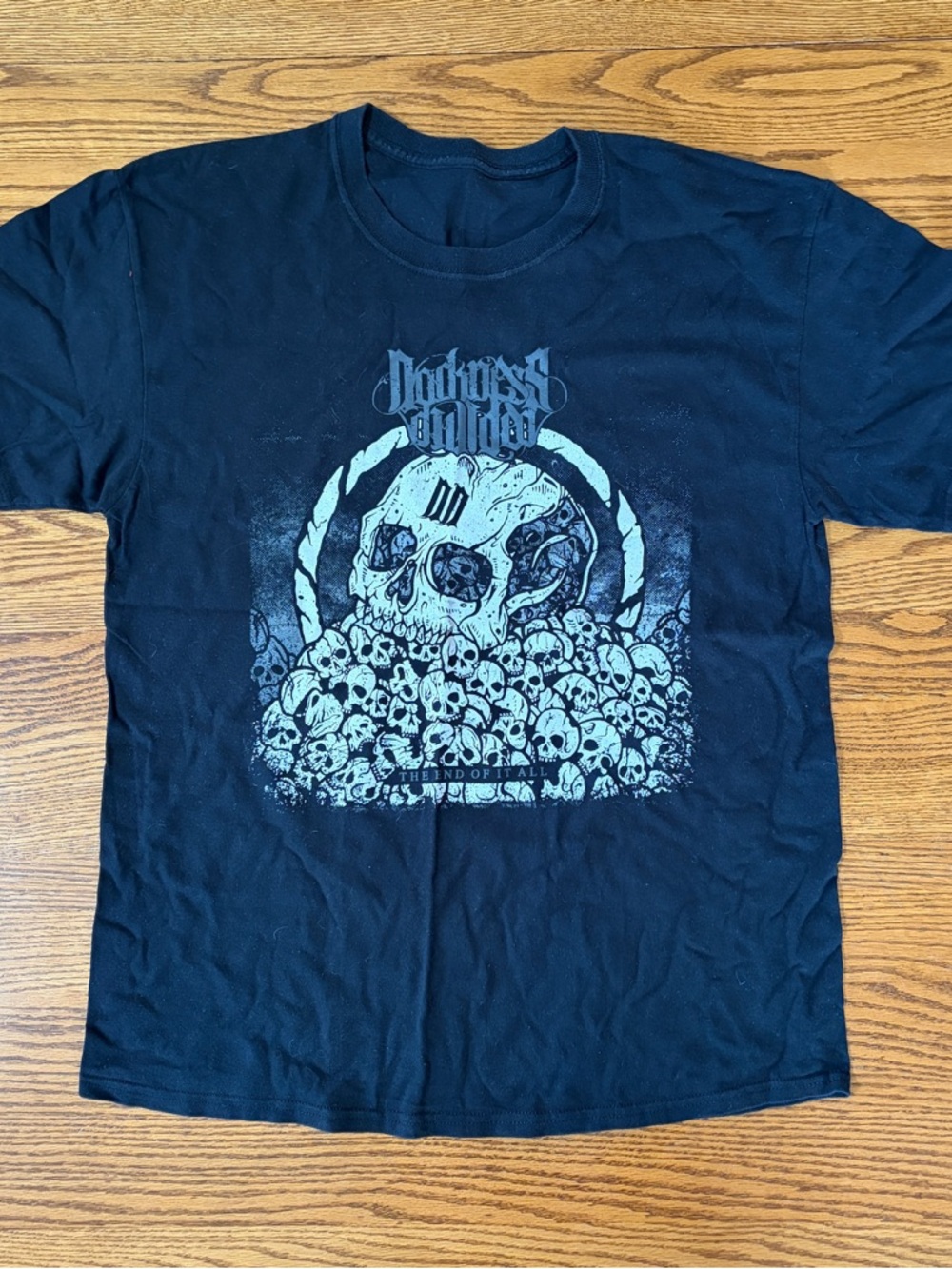 Darkness Divided band tee Men's Black Graphic Skull Crew Tee the end of it all